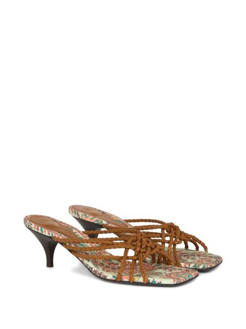 ETRO 45mm woven kitten-heeled sandals - Brown - zdjęcie produktu nr 2