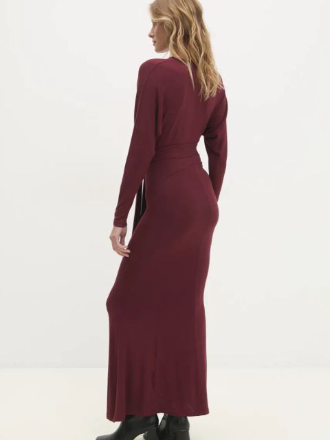 Answear.LAB sukienka kolor czerwony maxi prosta