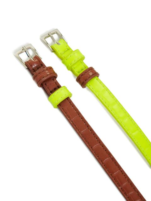 Essentiel Antwerp silver-tone buckle stacked belt - Yellow