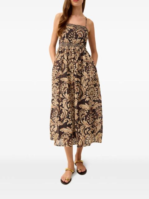 Marie Oliver Seana floral-print cotton dress - Black