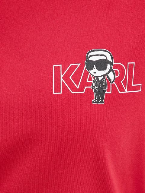 Karl Lagerfeld t-shirt bawełniany IKON damski kolor czerwony A3W17085