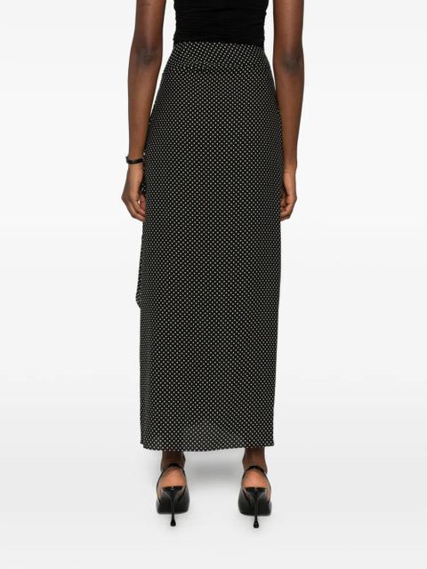 TOM FORD polka-dot buckled midi skirt - Black