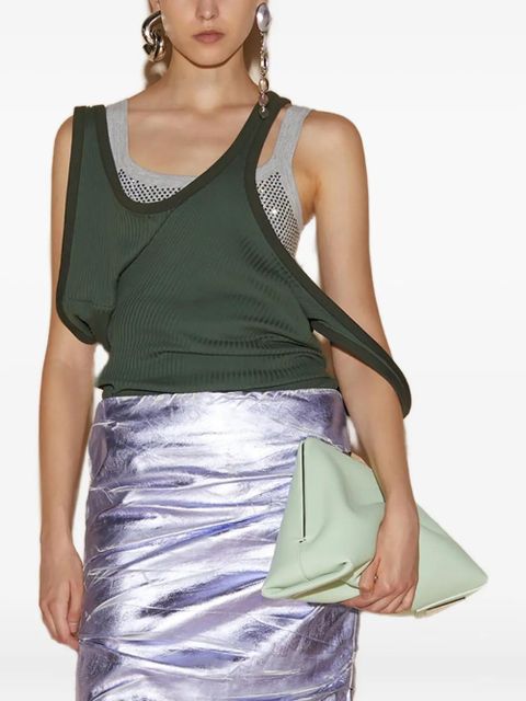 The Attico asymmetric ribbed top - Green