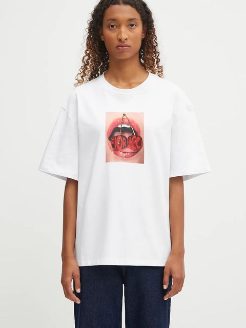 Fiorucci t-shirt bawełniany Cherry Mouth Print Boxy Fit - zdjęcie produktu nr 2