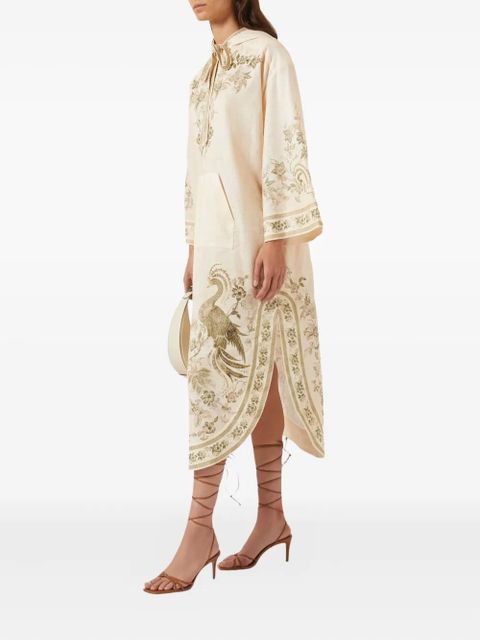 ZIMMERMANN printed hooded midi dress - Neutrals