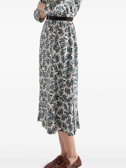 Prada printed pongé dress - Neutrals