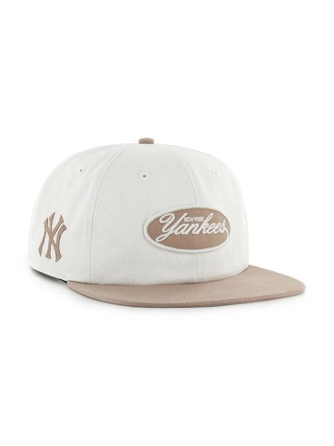47 brand czapka z daszkiem bawełniana MLB New York Yankees kolor biały B-FDLRL17CNP-SSB - zdjęcie produktu nr 2