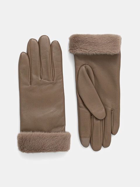 BOSS rękawiczki skórzane damskie kolor brązowy 50548885 - zdjęcie produktu nr 1