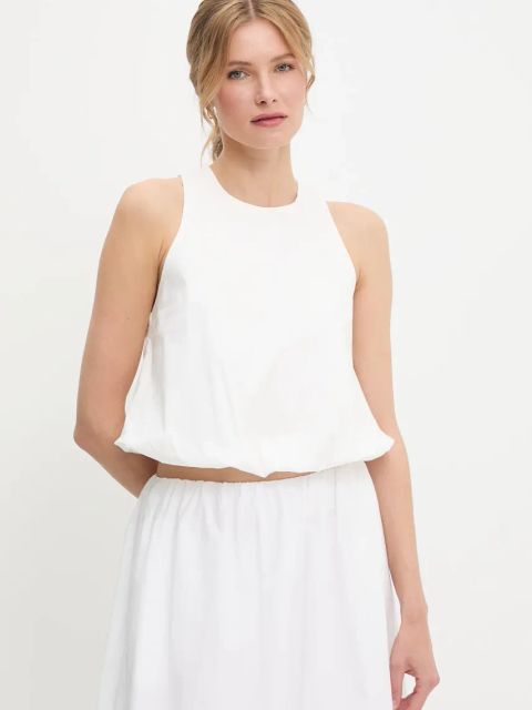 Answear.LAB bluzka bawełniana damska kolor biały gładka