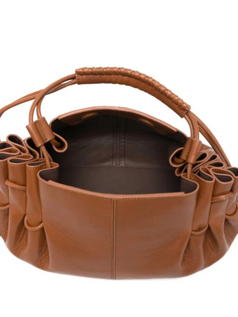 Hereu Arta gathered-detail tote bag - Brown