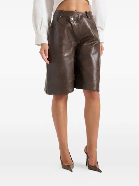 Manière De Voir Hazel wrap-over bermuda shorts - Brown