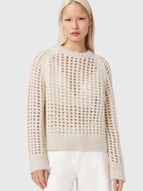 AllSaints sweter z dodatkiem wełny SUNIVA