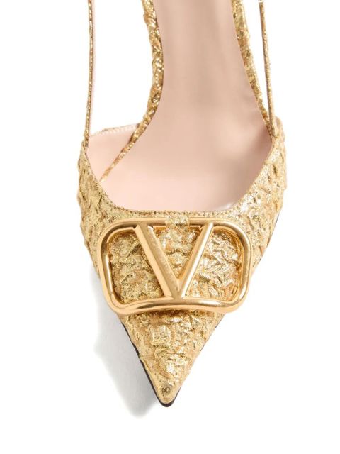 Valentino Garavani VLogo Signature slingback pumps - Gold
