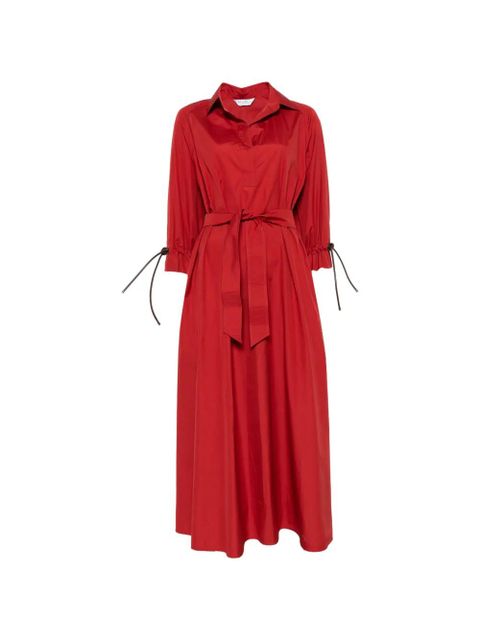 Max Mara tie-detail V-neck midi dress - Red - zdjęcie produktu nr 1