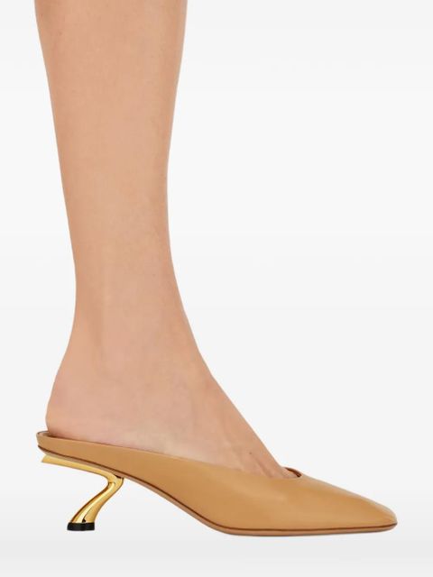 Ferragamo Sculptural heel mule - Neutrals