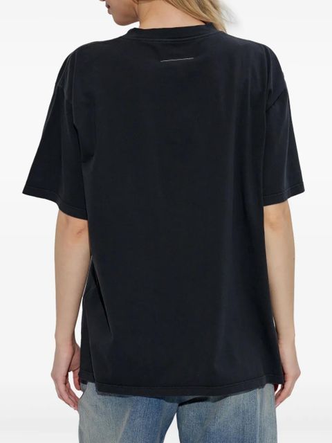 MM6 Maison Margiela Numbers-print cotton T-shirt - Black