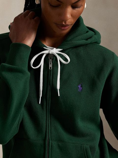 Polo Ralph Lauren bluza damska kolor zielony z kapturem gładka 211971699