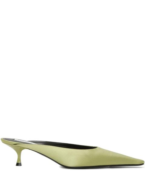 Victoria Beckham 45mm Sloan pointed-toe satin mules - Green - zdjęcie produktu nr 1