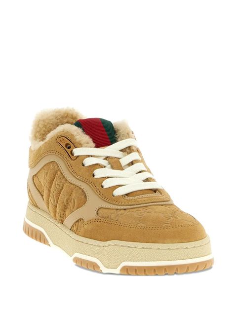 Gucci Re-Web suede leather sneakers - Neutrals - zdjęcie produktu nr 2