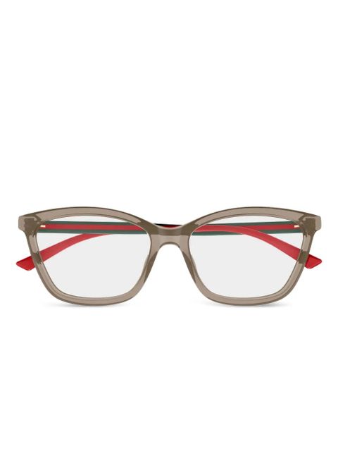 Gucci Eyewear stripe cat-eye glasses - Neutrals - zdjęcie produktu nr 1
