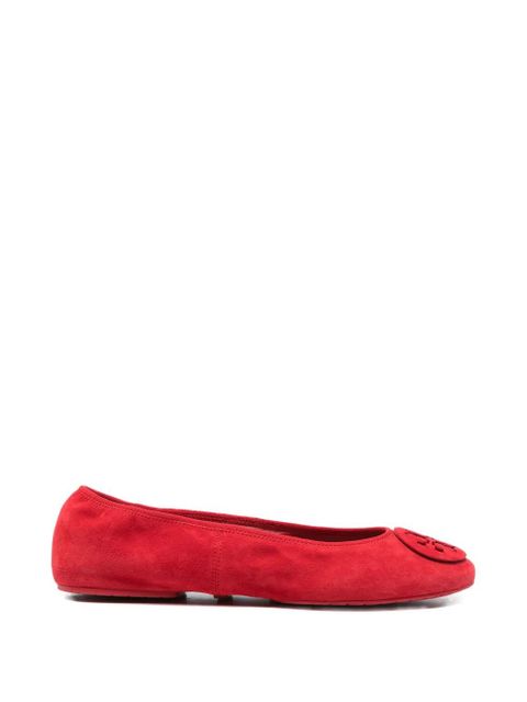 Tory Burch Reva logo detail ballet flats - Red - zdjęcie produktu nr 1
