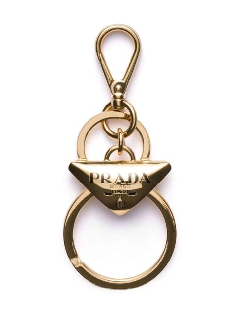 Prada logo-charm keyring - Gold