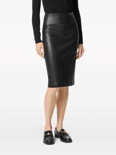 Versace leather pencil midi skirt - Black