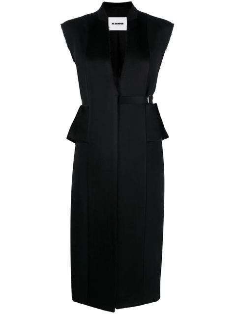 Jil Sander knee-length belted vest - Black - zdjęcie produktu nr 1