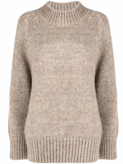 Maison Margiela high neck knitted jumper - Neutrals - zdjęcie produktu nr 1