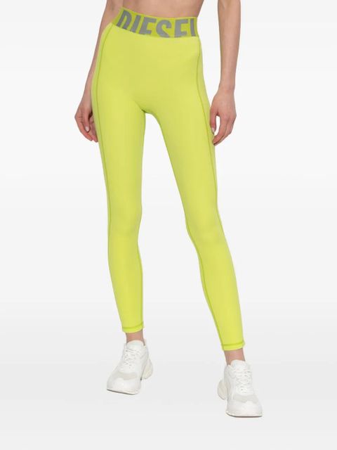 Diesel Adeline logo-waistband leggings - Yellow