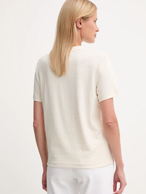 Calvin Klein Jeans t-shirt bawełniany damski kolor beżowy LV047B865G