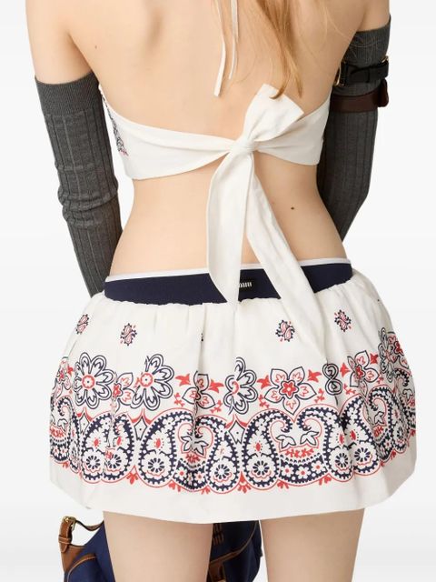 Miu Miu paisley crop top - White