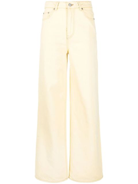 GANNI Magny wide-leg jeans - Yellow