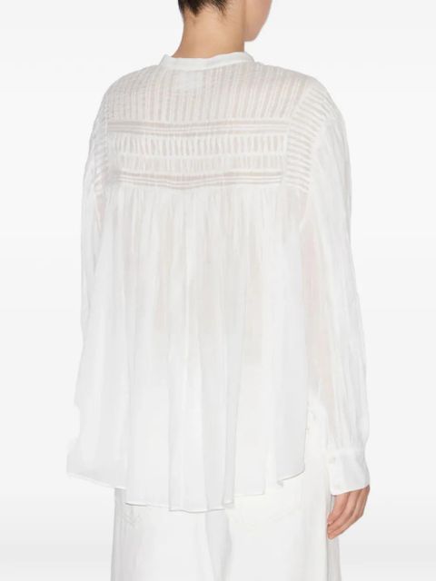 ISABEL MARANT smocked long-sleeve shirt - White