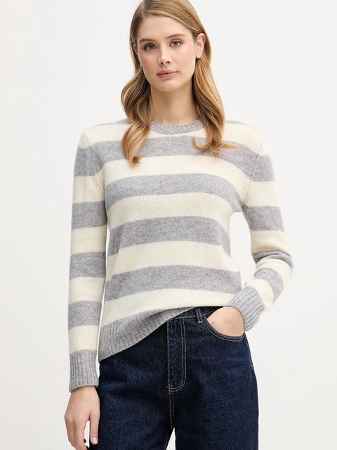 United Colors of Benetton sweter wełniany damski kolor szary 103ME107E - zdjęcie produktu nr 1