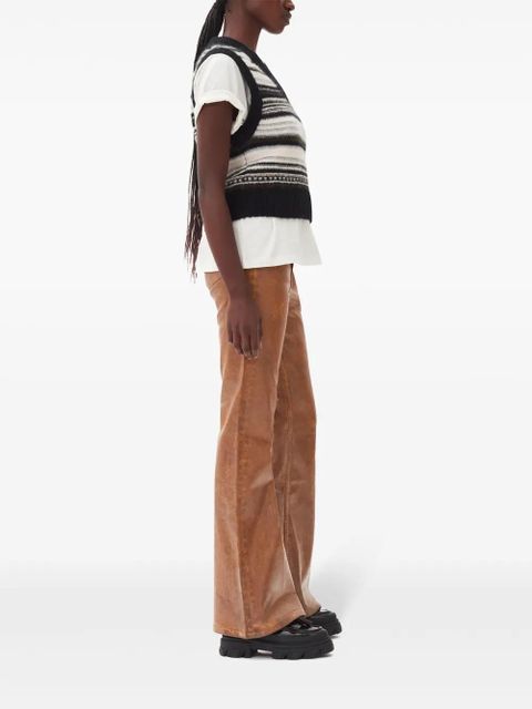 GANNI v-neck sleeveless knitted top - Black