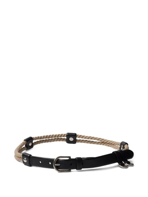 Prada rope-detail leather belt - Black - zdjęcie produktu nr 1