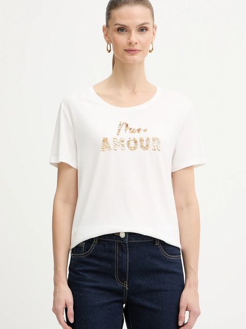 Morgan t-shirt damski kolor beżowy DPEAK - zdjęcie produktu nr 1