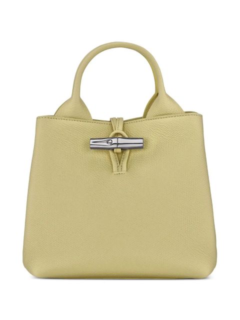 Longchamp Le Roseau S grained-leather tote bag - Green - zdjęcie produktu nr 1