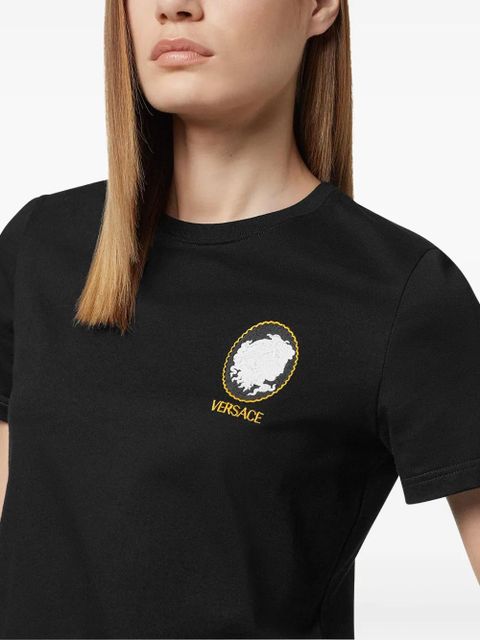 Versace Cameo logo-embroidered T-shirt - Black