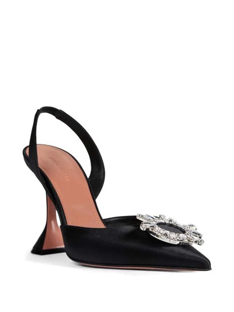 Amina Muaddi Begum Sling embellished slingback pumps - Black - zdjęcie produktu nr 2