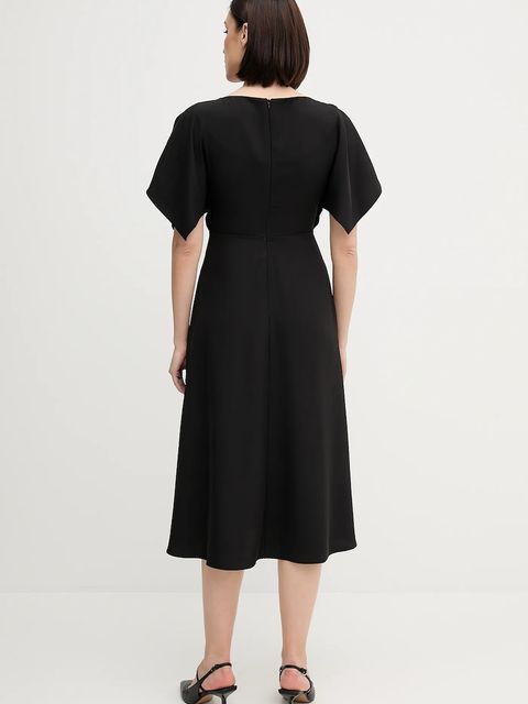 Sandro Ferrone sukienka kolor czarny midi rozkloszowana S23XBEBRANCALEONE