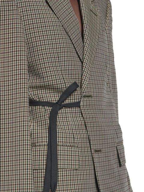 Balenciaga checked tie blazer - Neutrals