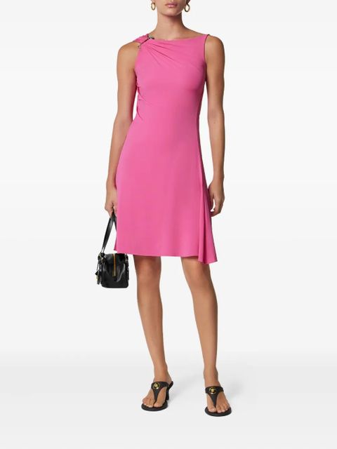 Versace Safety Pin draped flared mini dress - Pink