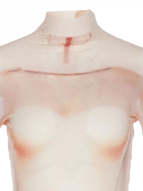 Jean Paul Gaultier mesh long dress - Neutrals