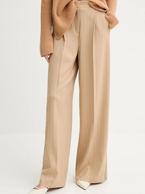 Marella spodnie Emme by Marella damskie kolor zielony szerokie high waist 2525136151200 - zdjęcie produktu nr 1