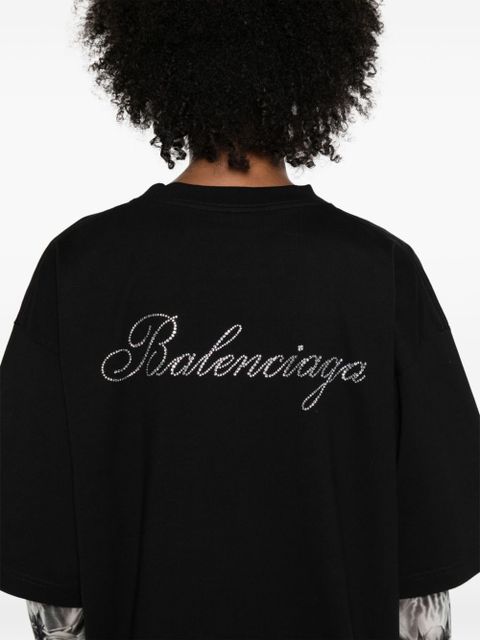 Balenciaga logo-embellished cotton T-shirt - Black