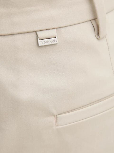 Calvin Klein spodnie damskie kolor beżowy dzwony high waist K20K207838