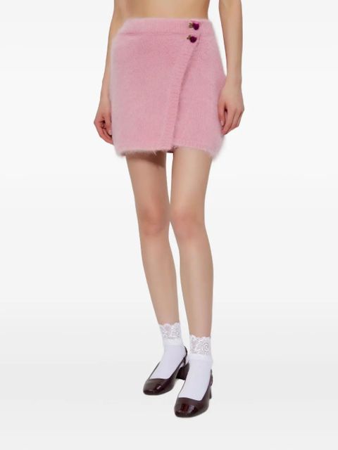 Alessandra Rich flower-button skirt - Pink