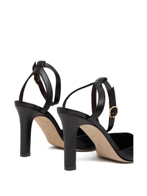 The Row ankle-strap pointed-toe flats - Black